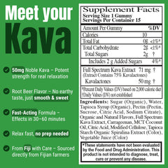 Close-up of Fiji noble kava root used in gummies