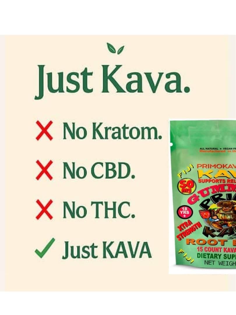 Kava Kava gummy on a white background