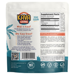 Kava Krave Citrus Berry 30-pack box back with nutrition facts