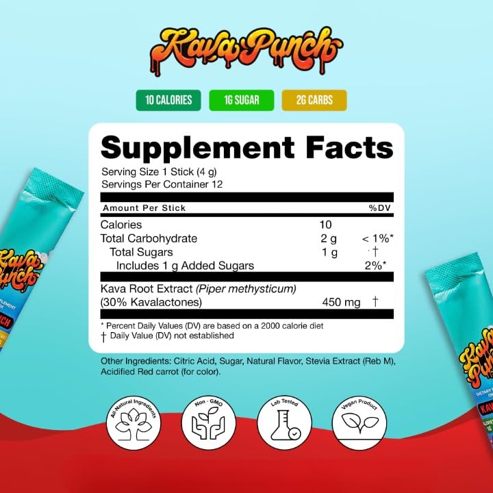 Kava Punch 12-stick pouch packaging