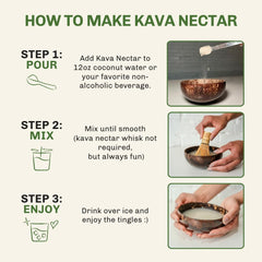 Cold-pressed kava root juice processing for Balance Edition