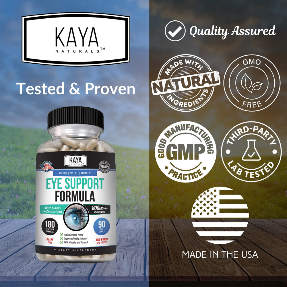 Ingredients panel for Kaya Naturals Eye Health Supplement