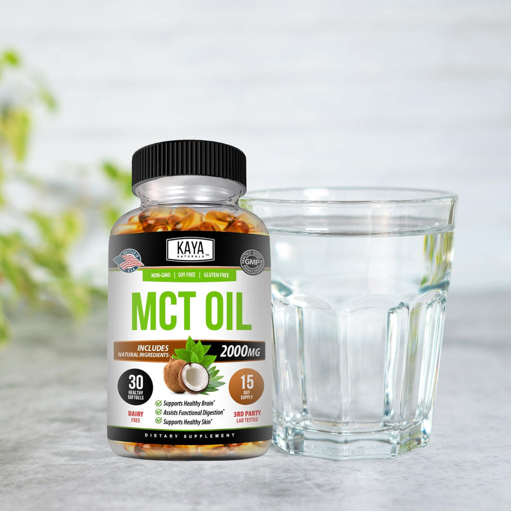 Serving size showing 2000mg MCT oil per softgel
