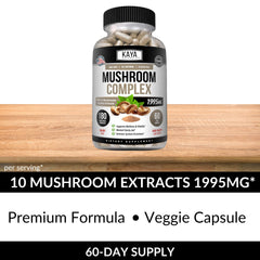 Jar of Kaya Naturals Mushroom Complex with spoon