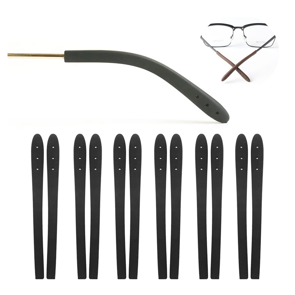 KECHIO temple tip anti-slip silicone close-up on black glasses