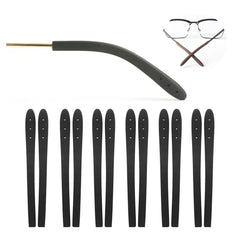 KECHIO temple tip anti-slip silicone close-up on black glasses