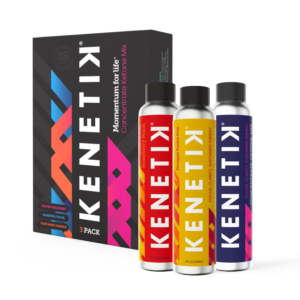 Kenetik Ketone Drink Mix pack shot promotes clean energy for daily focus.