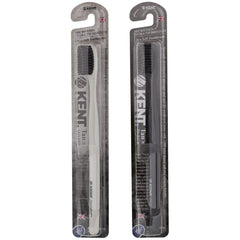Close-up of slim charcoal toothbrush bristles
