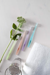 Silver-coated bristles and eco-friendly handle close-up
