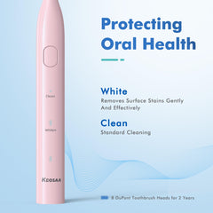 Side view of Keosaa Pink Sonic Toothbrush