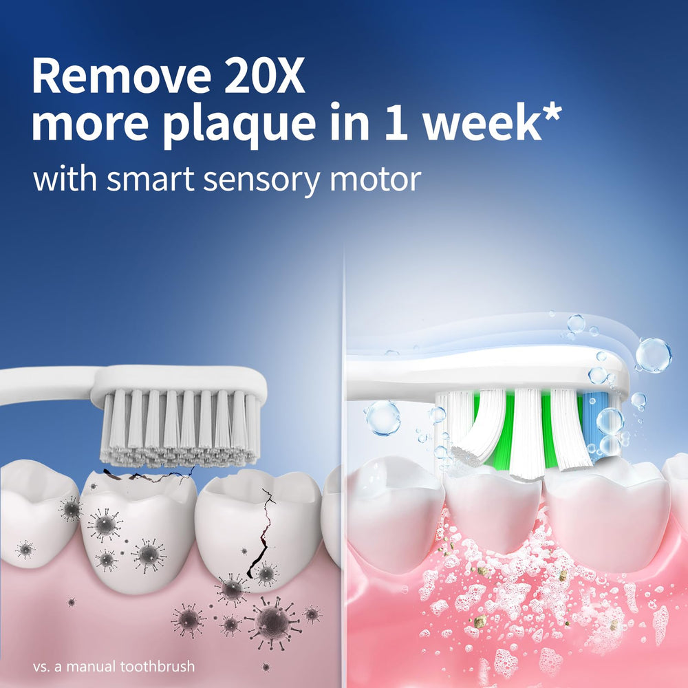 Side view of Keosaa sonic toothbrush with controls