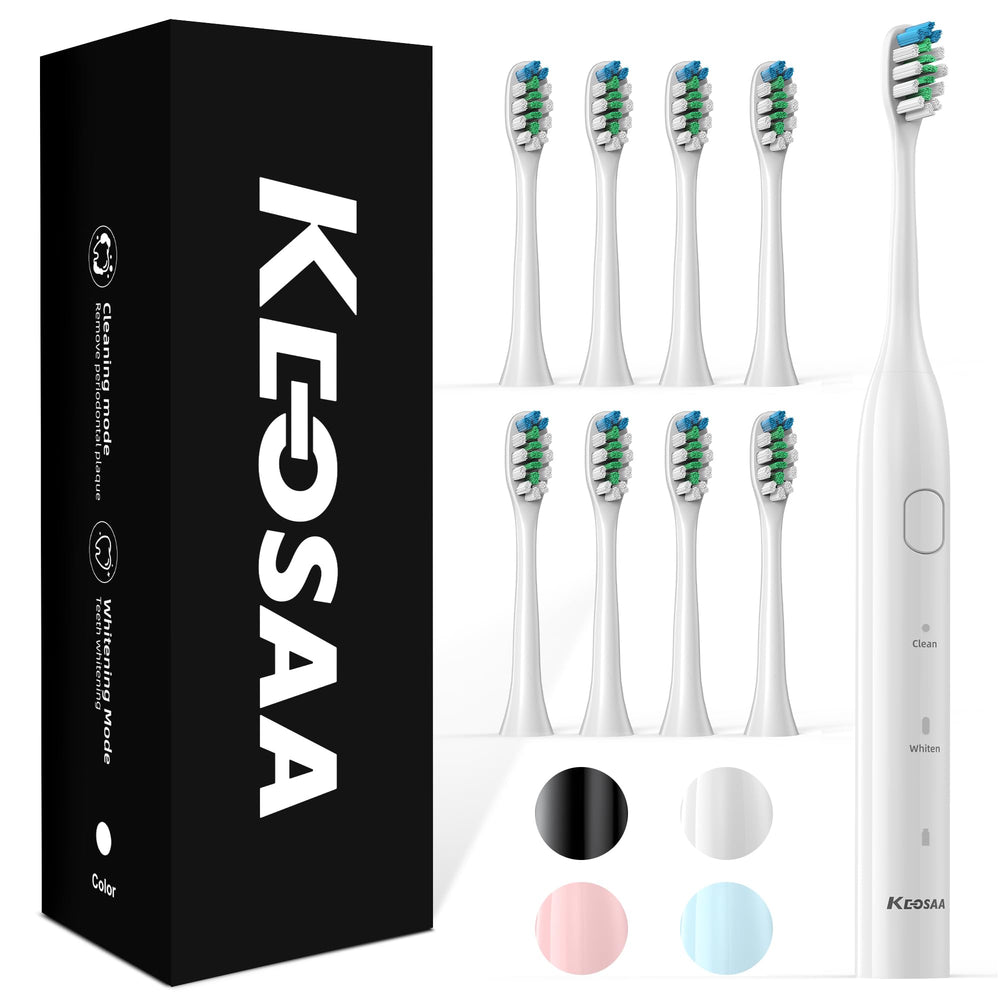 Keosaa Sonic Electric Toothbrush in white – front view