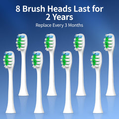 2-minute timer and quadrant reminders on toothbrush