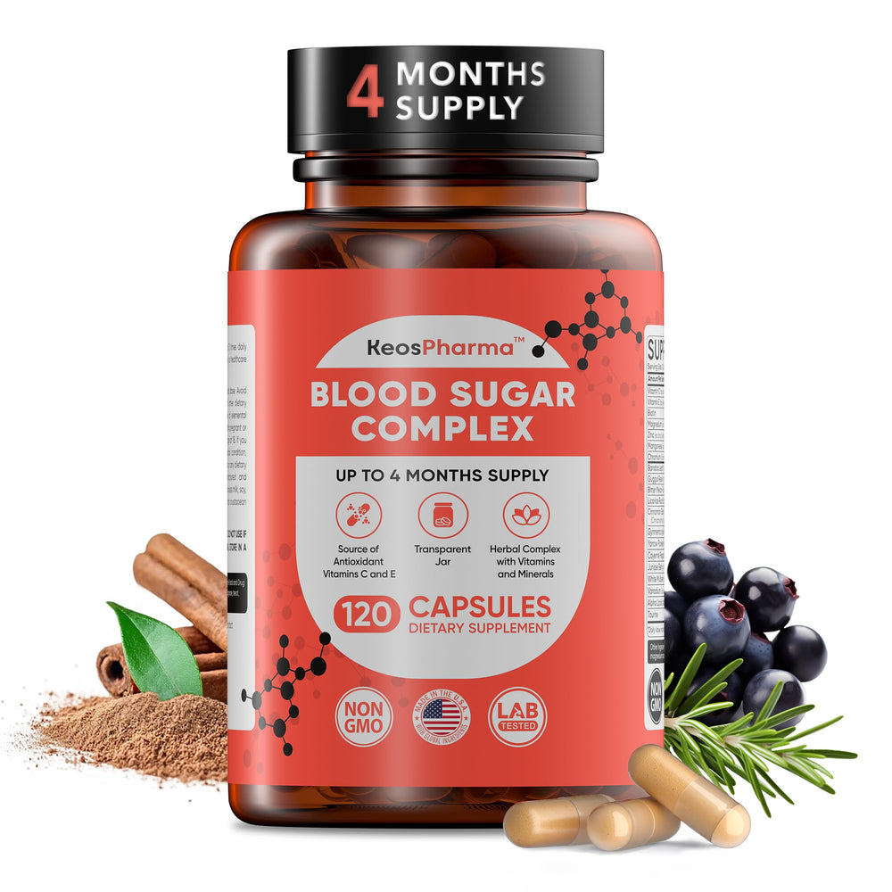 KeosPharma Blood Sugar Complex bottle front view
