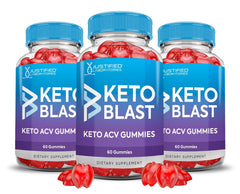 Keto Blast Apple Cider Vinegar Gummies 3 Pack front packaging