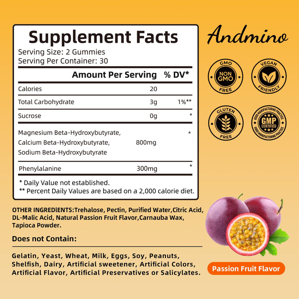 Close-up of BHB minerals formula including magnesium, calcium, and sodium