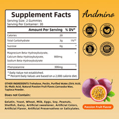 Close-up of BHB minerals formula including magnesium, calcium, and sodium
