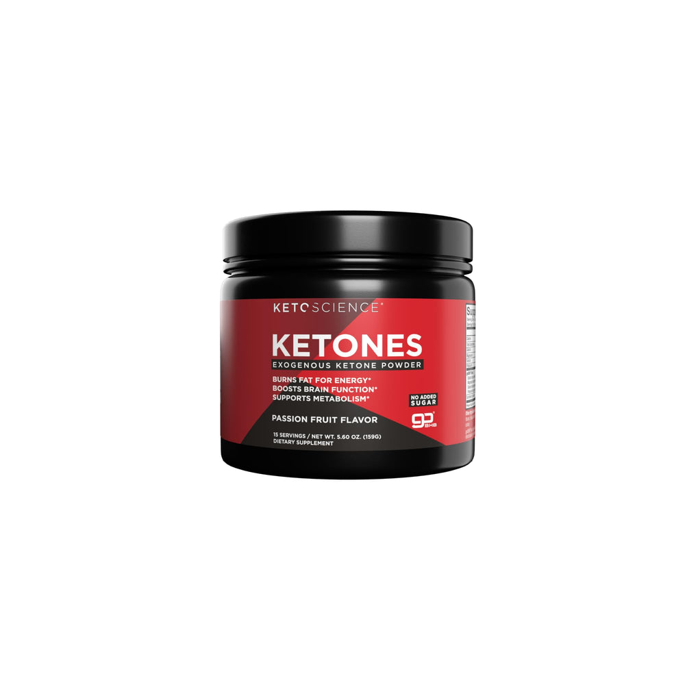 KETO SCIENCE Ketones Powder canister with Passion Fruit flavor, goBHB label