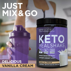 Keto and Paleo friendly weight loss shake packaging