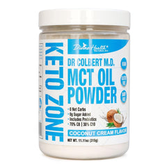Bottle of Keto Zone MCT Oil Powder in Coconut Cream flavor