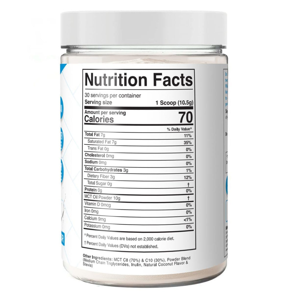 Keto Zone MCT Oil Powder packaging on kitchen counter