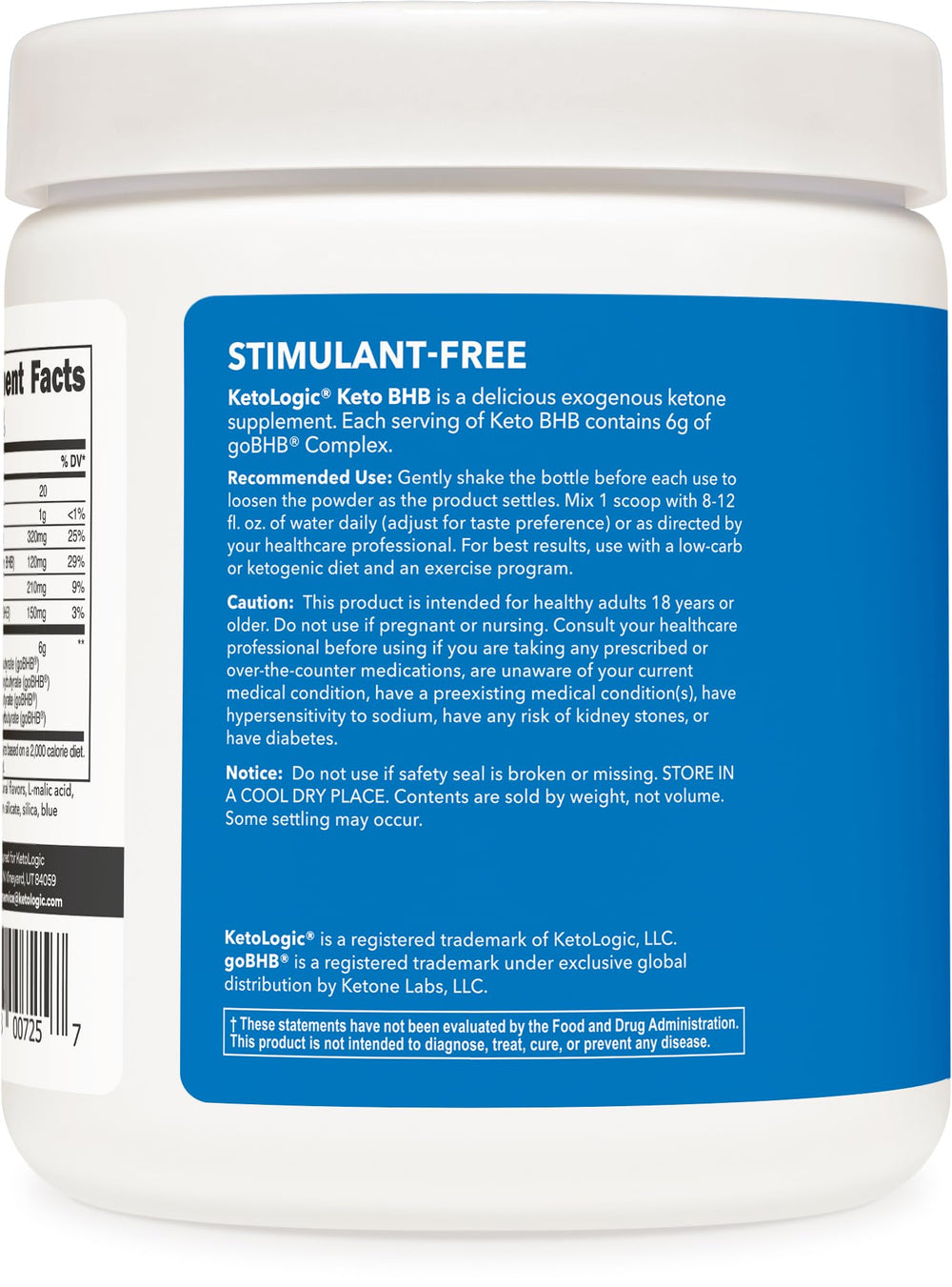 Ketologic BHB Patriot Pop powder serving with scoop