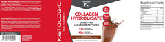 Prepared beverage showing 10g protein and 11g collagen per serving