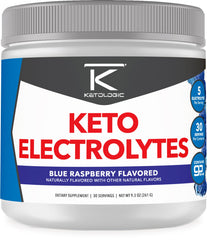 Ketologic Keto Electrolyte Powder Blue Raspberry tub with 30 servings