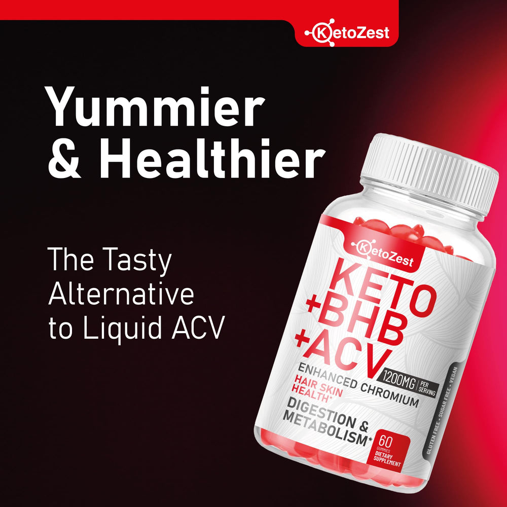 KetoZest Keto ACV Gummies label close-up highlighting The Mother blend.