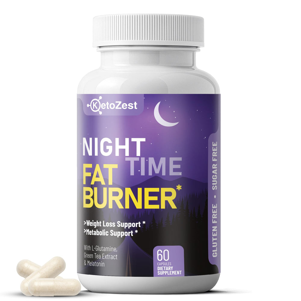 KetoZest Nighttime Fat Burner bottle on a white background