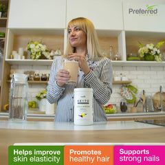 Ingredients label highlighting grass-fed and pasture-raised collagen