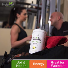 Glass of shake with KEYTO Collagen Vanilla