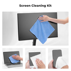 Cleaning AR/VR glasses and camera lenses with microfiber cloth