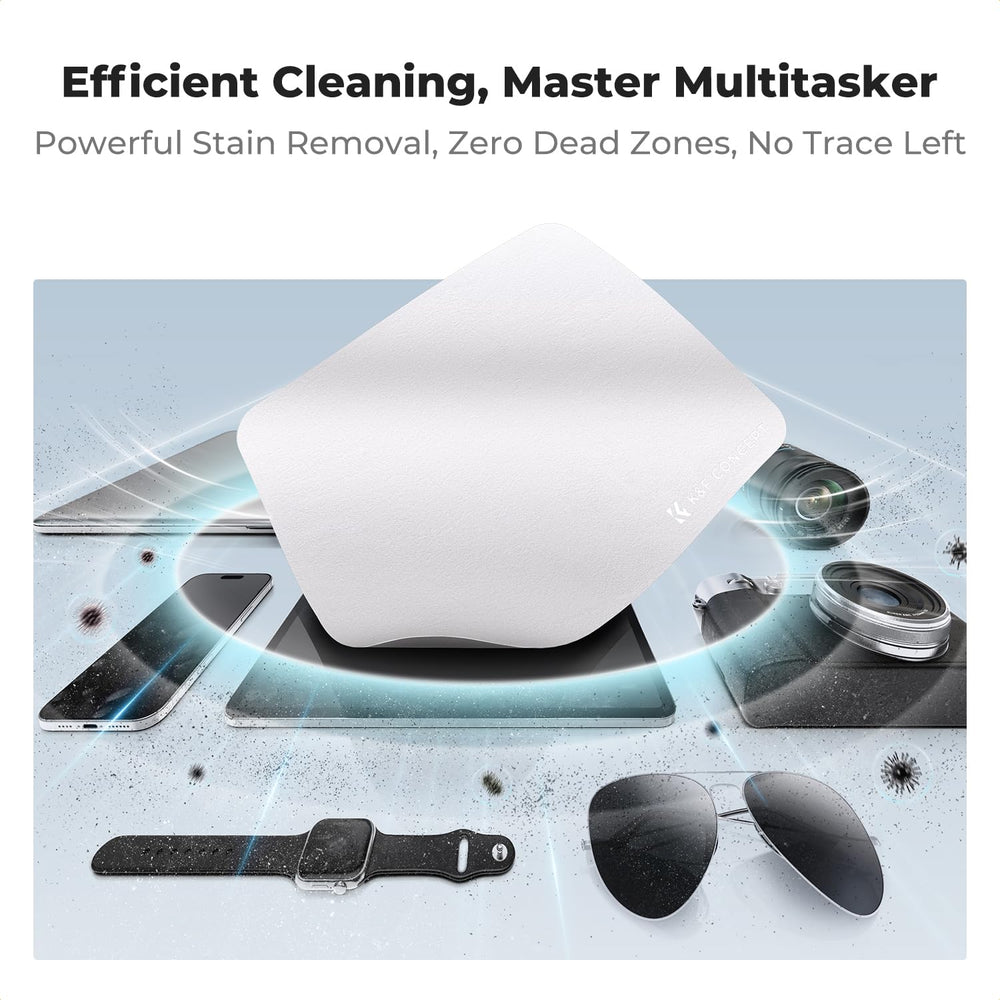 Cleaning AR/VR glasses and camera lenses with microfiber cloth