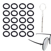 10 pairs of black silicone eyeglass hinge rings for tight fit