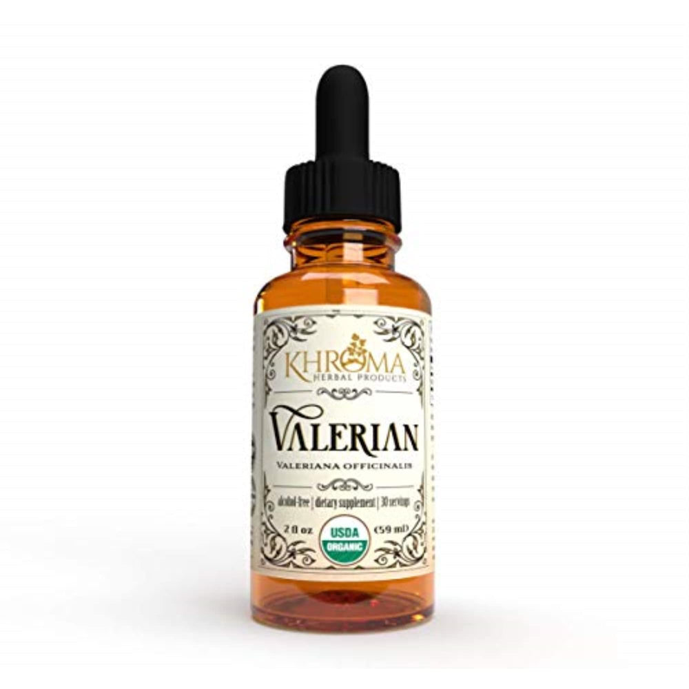 Khroma Herbal Organic Valerian Root 2 oz liquid in glass bottle - front view