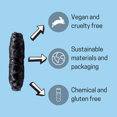 Close-up of bamboo charcoal floss fibers