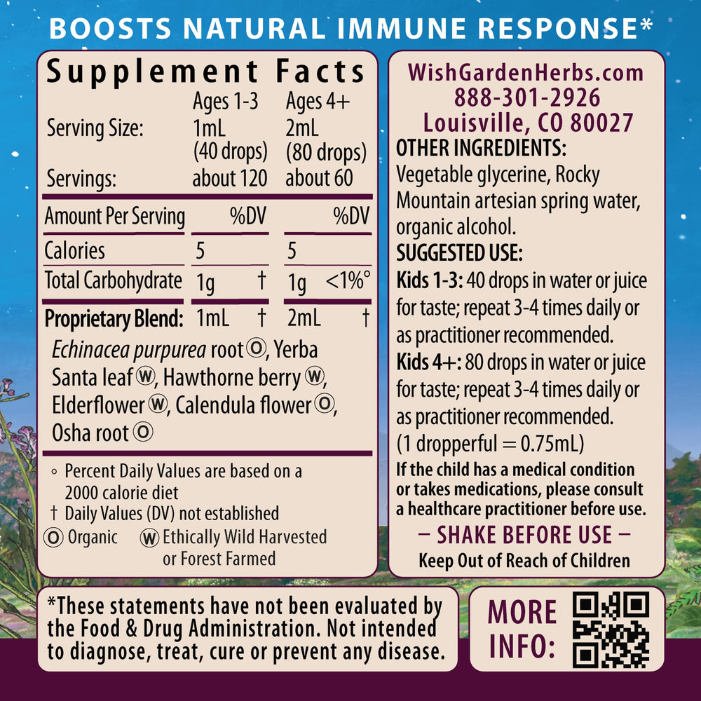 Kick-It Immune for Kids product label