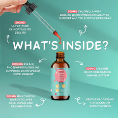 Kid-friendly liquid drops with droplet close-up