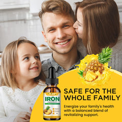 Kid-friendly pineapple-flavored iron drops