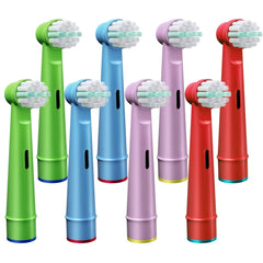 Kids' toothbrush head with four hues per pack