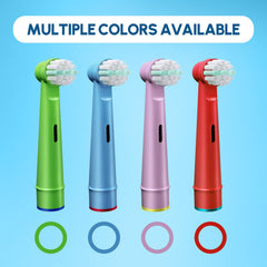 Colorful toothbrush heads promoting enjoyable brushing