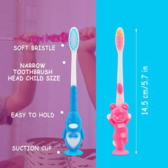 Two-color bundle showing different handles for children toothbrushes