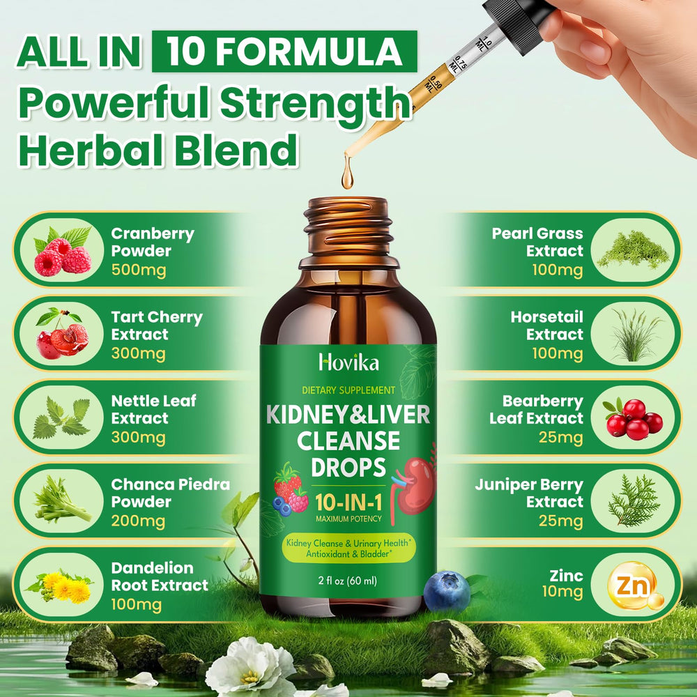 Bottle labeled Kidney Health Support Drops