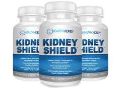 Kidney Shield bottle shows purified omega-3 for easy daily use.