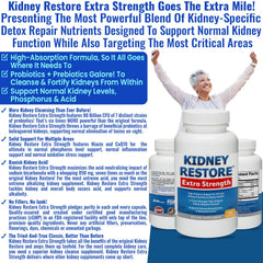 Kidney Restore sodium bicarbonate visual illustrates acid-base balance support.