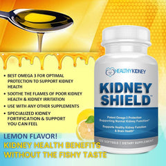 Close-up detail of the product label for Kidney Shield 2-Pack