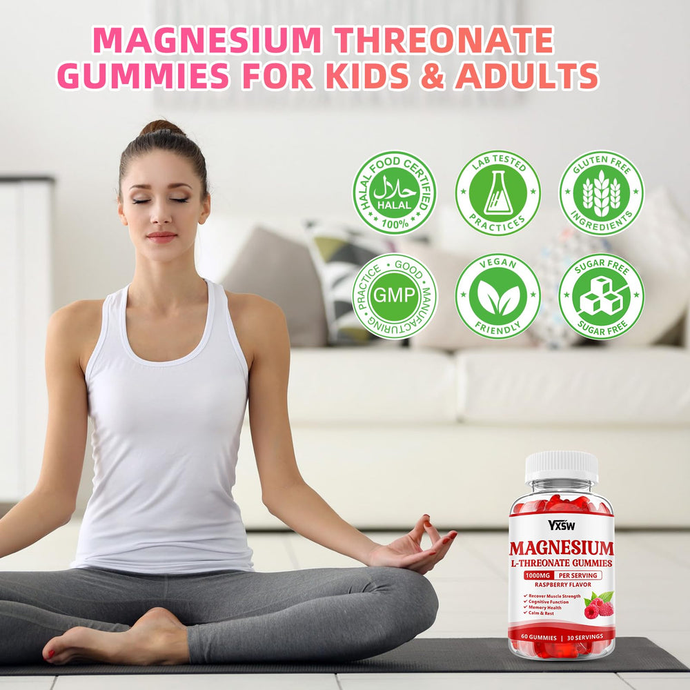 Illustration of kids and adults taking Raspberry Magnesium L-Threonate Gummies