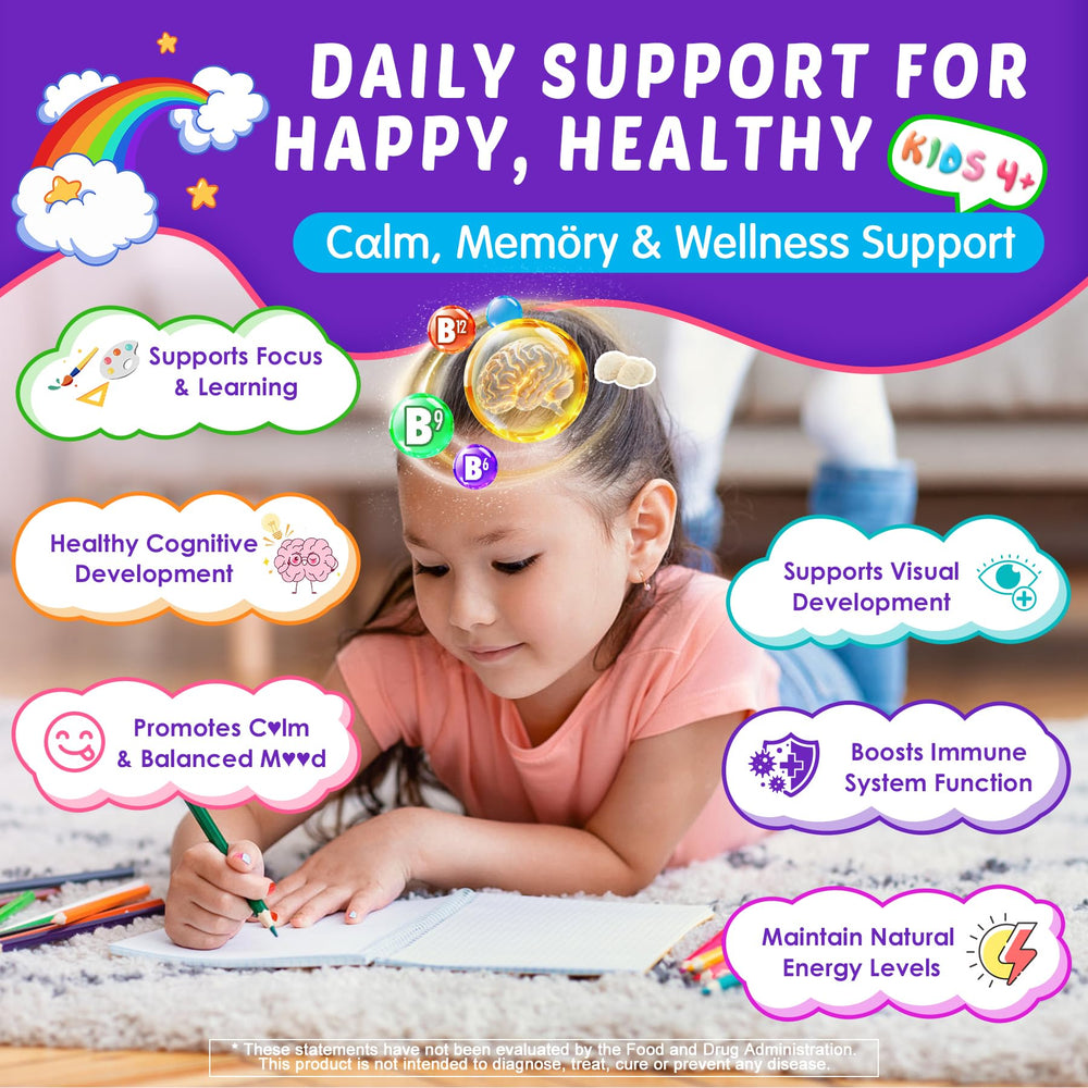 Gummies display Super Greens blend and lutein on label