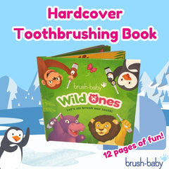 Child brushing with WildOnes characters and a sparkling smile